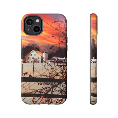 Impact Resistant, Winter Sunset Cute Phone Cases for Samsung S24, S23, S22, S21, IPhone 15 pro Iphone 14 pro Iphone 13 IPhone 12 Iphone 11