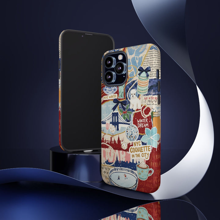 New York Winter Coquette Collage Tough Premium Phone Case - For iPhone 17 Pro Max iPhone 16 Pro iPhone 15 Iphone 14 Plus 13 Pro 12 11 10 XR