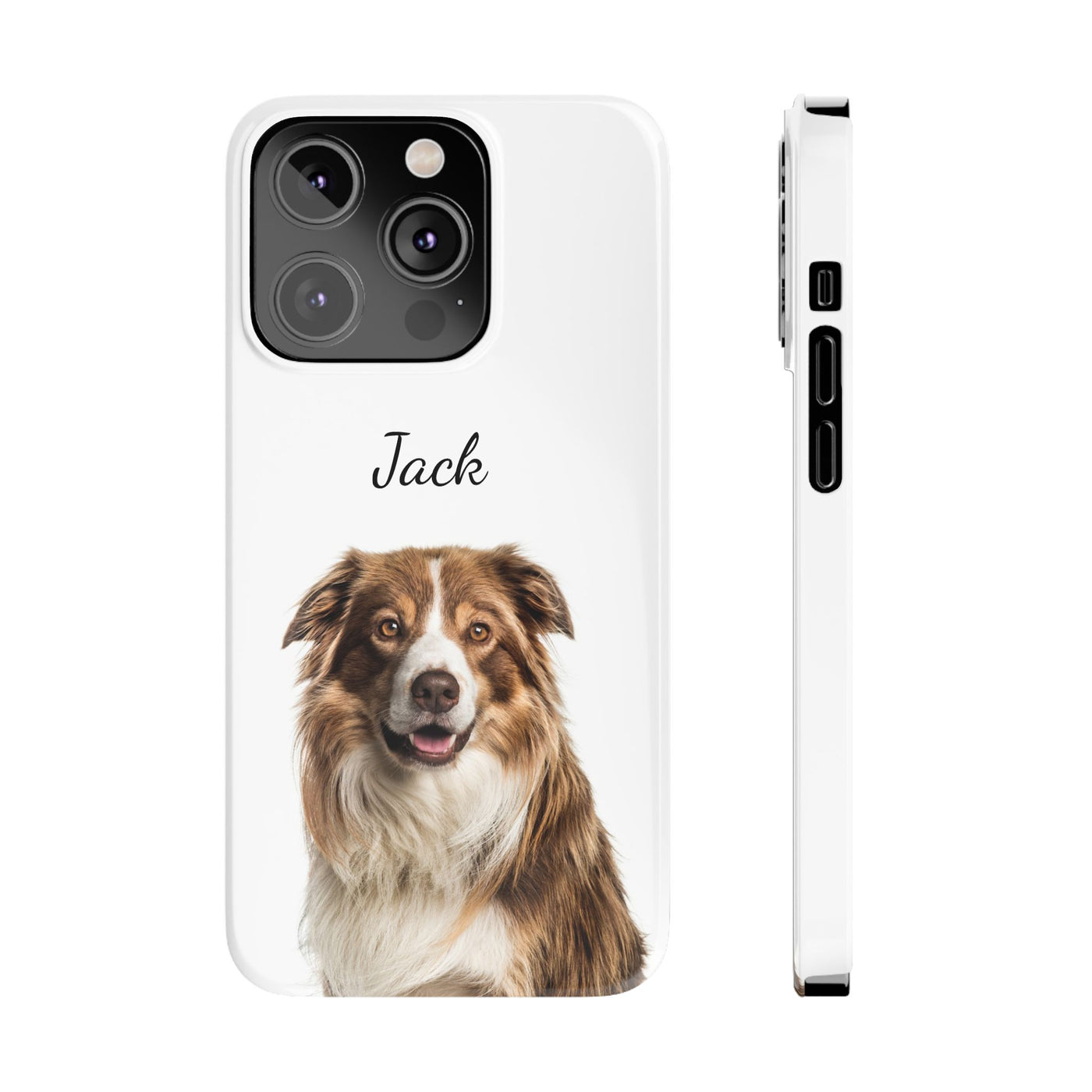 Slim Custom Personalized Pet Phone Cases Dog Phone Cases Cat Phone Cases for Iphone 16, 15, 14, 13, 12, 11, 8, 7 Custom Name Personalized Phone Case