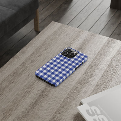 Slim Blue Gingham Gift for Her Cute Phone Cases for Iphone 16 Pro Max | iPhone 15 Case | iPhone 15 Pro Max Case, Iphone 14, 13, 12, 11, 10, 8, 7