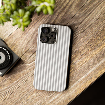 Slim Light Grey Striped Cute Phone Case for Iphone 16 - | iPhone 15 Pro Max Case | iPhone 14 Case Iphone 13 12 11 10 9 8 7 Gift for Her - Studio40ParkLane