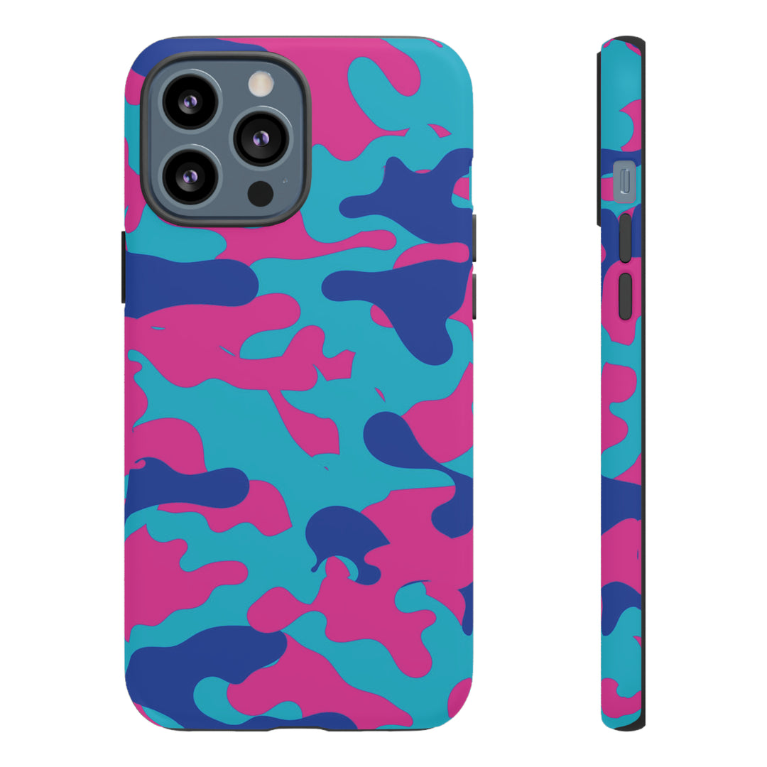 Cute IPhone Case | Blue Pink Camouflage, iPhone 15 Case | iPhone 15 Pro Case, Iphone 14 Case, Iphone 14 Pro Max Case, Protective Iphone Case - Studio40ParkLane