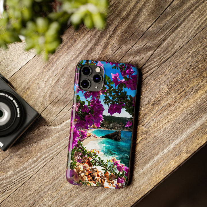 Slim Bougainvillea Sea View Cute Phone Cases for Iphone | iPhone 15 Case | iPhone 15 Pro Max Case, Iphone 14, Iphone 14 Pro Max, Iphone 13 - Studio40ParkLane