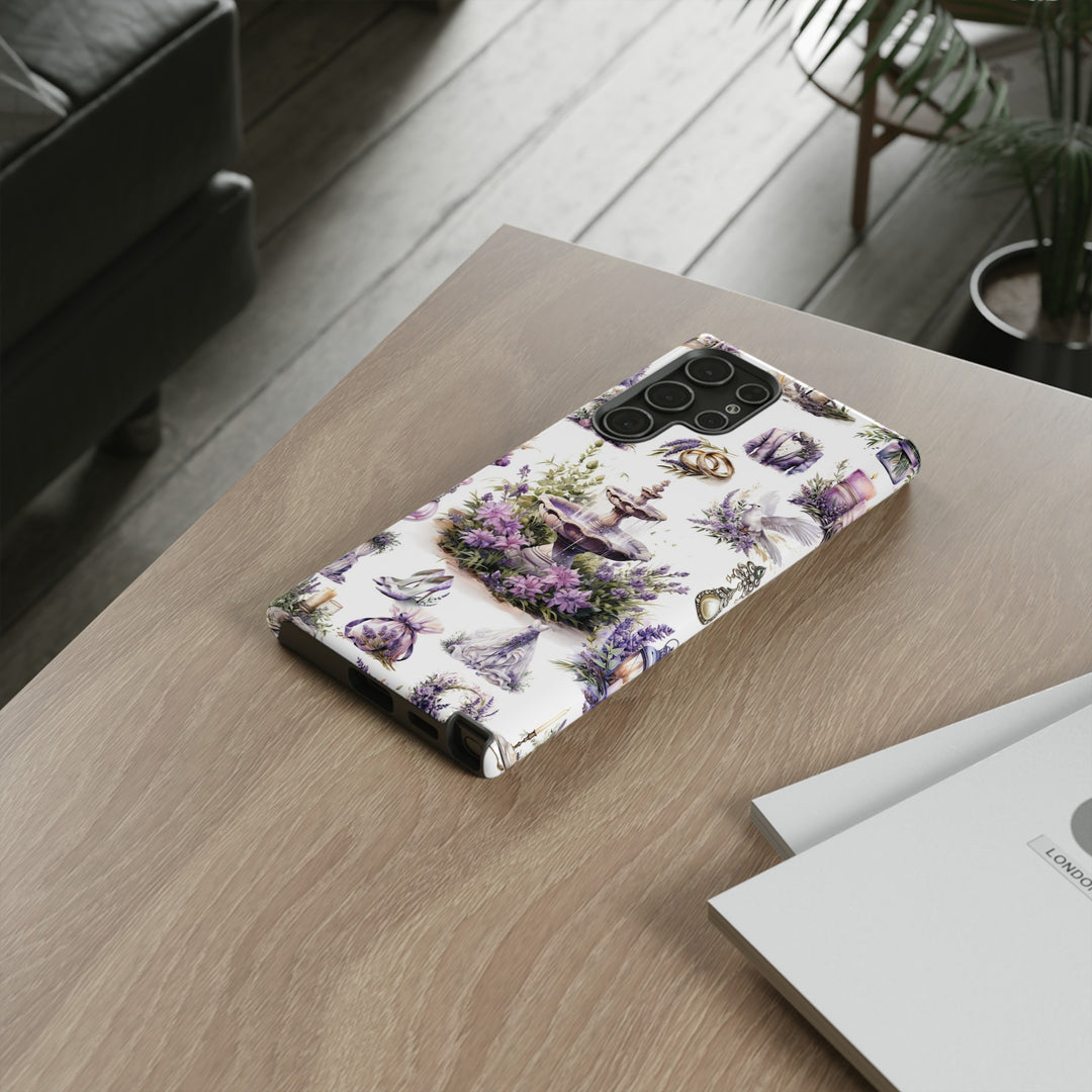 Impact Resistant, Lavender Wedding, Cute Phone Cases for Samsung S24, S23, S22, S21, IPhone 15 pro Iphone 14 pro Iphone 13 IPhone 12 Iphone 11 - Studio40ParkLane
