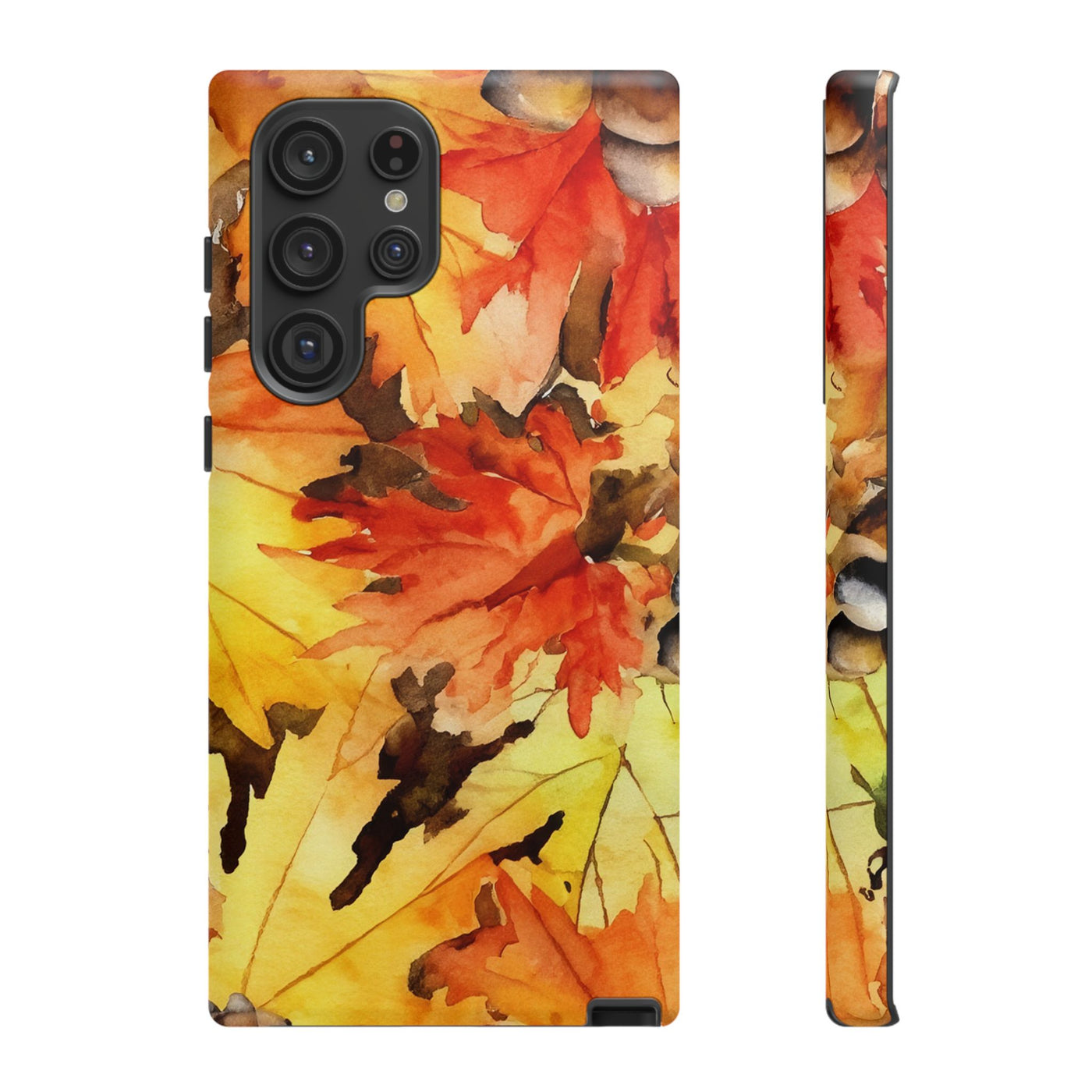 Impact Resistant, Fall Leaves, Cute Phone Cases for Samsung S24, S23, S22, S21, IPhone 15 pro Iphone 14 pro Iphone 13 IPhone 12 Iphone 11