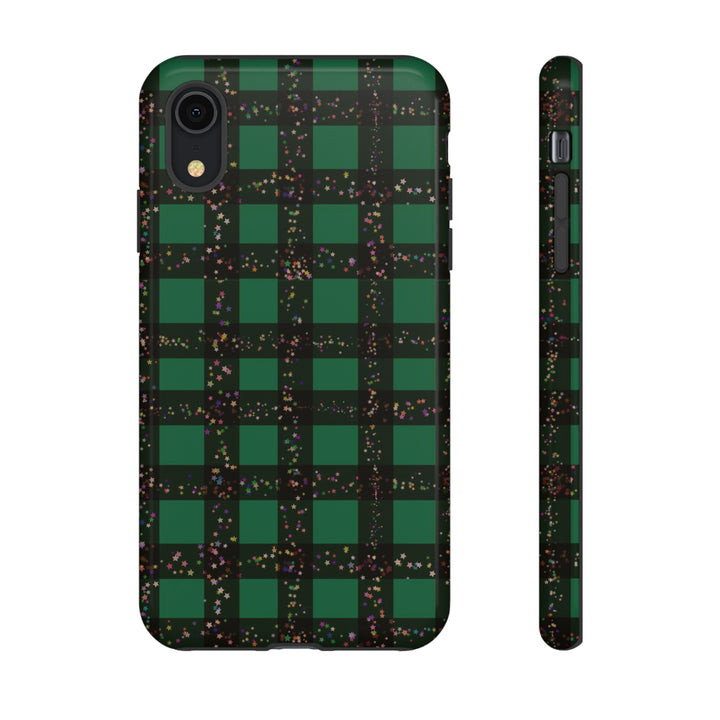 Cute IPhone Case | iPhone 15 Case | iPhone 15 Pro Max Case, Iphone 14 Case, Iphone 14 Pro Max Case IPhone Case for Art Lovers, Green Festive Plaid - Studio40ParkLane