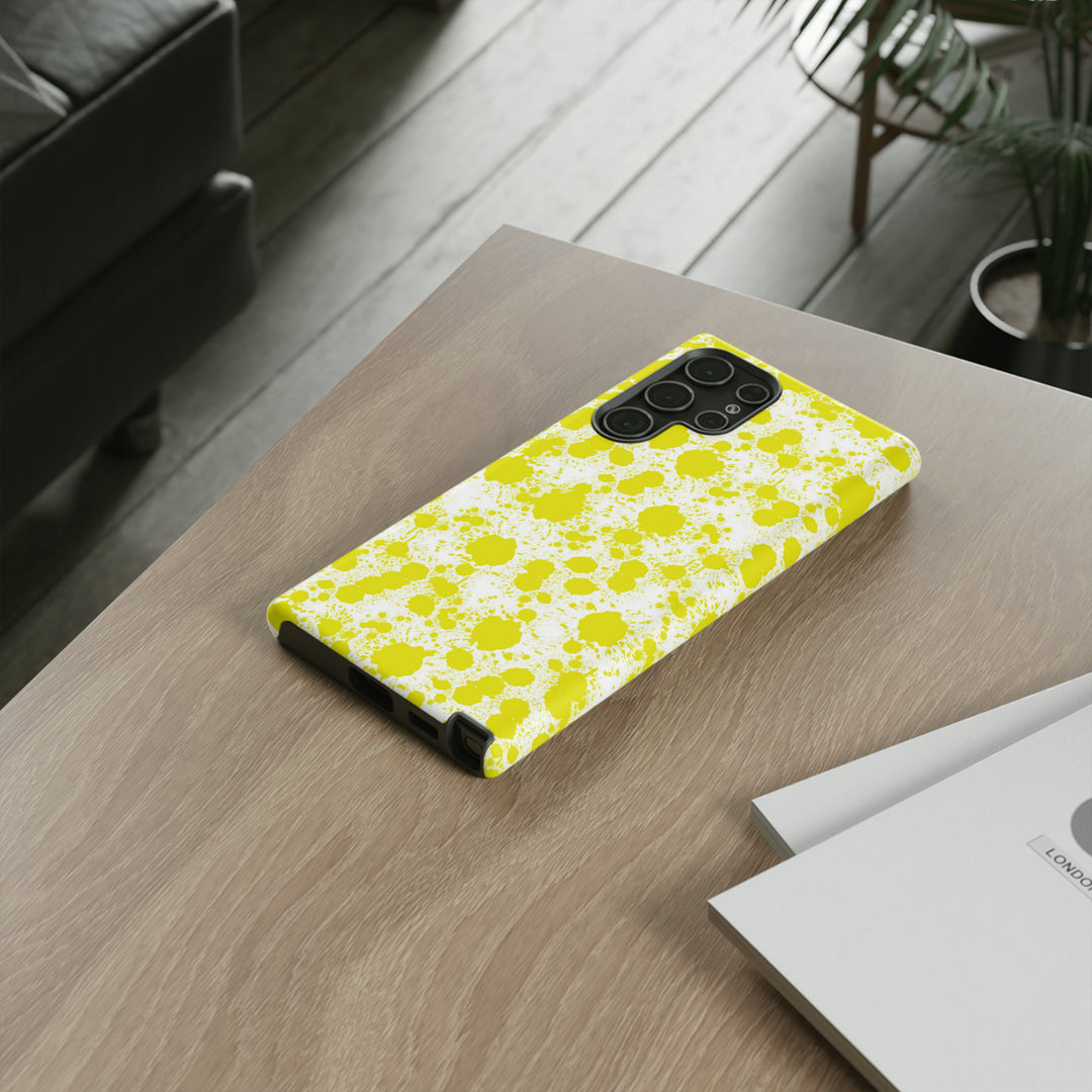 Cool Phone Case | Aesthetic Phone Case | Paint Splash Yellow | For Samsung Galaxy S23, S22, S21, S20 | Luxury Double Layer | Cute - Studio40ParkLane