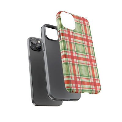 Aesthetic Tough Red Green Checkered Premium Phone Case - For iPhone 17 Pro Max iPhone 16 Pro iPhone 15 Iphone 14 Plus 13 Pro 12 11 10 XR XS - Studio40ParkLane