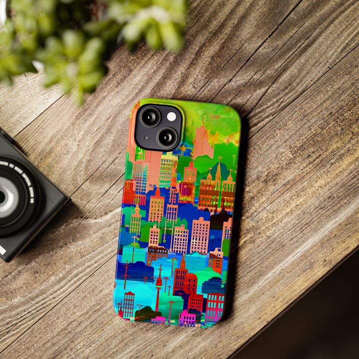 Slim Cute Phone Cases for Iphone - | iPhone 15 Case | iPhone 15 Pro Max Case, Iphone 14 Case, Iphone 14 Pro Max, Iphone 13, Summer City Skyline - Studio40ParkLane
