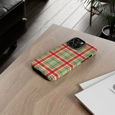 Aesthetic Tough Red Green Checkered Premium Phone Case - For iPhone 17 Pro Max iPhone 16 Pro iPhone 15 Iphone 14 Plus 13 Pro 12 11 10 XR XS - Studio40ParkLane