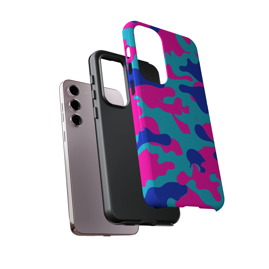 Cute Samsung Phone Case | Aesthetic Samsung Phone Case | Galaxy S23, S22, S21, S20 | Blue Pink Camouflage, Protective Phone Case - Studio40ParkLane