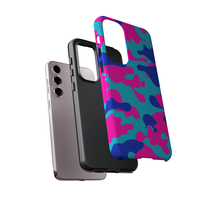 Cute Samsung Phone Case | Aesthetic Samsung Phone Case | Galaxy S23, S22, S21, S20 | Blue Pink Camouflage, Protective Phone Case - Studio40ParkLane