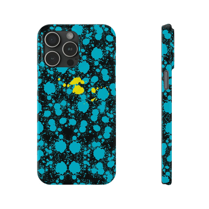 Slim Cute Phone Cases for Iphone - | iPhone 15 Case | iPhone 15 Pro Max Case, Iphone 14 Case, Iphone 14 Pro Max, Iphone 13, Paint Splash Blue Yellow - Studio40ParkLane