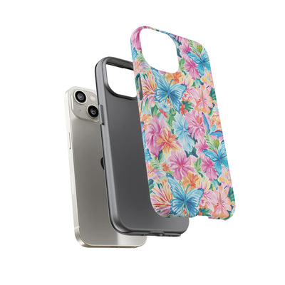 Premium Tough Butterflies Flowers Cute Phone Cases for Samsung S24, S23, S22, S21, S20, Plus and Ultra, Iphone 16 Pro Max,15, 14, 13, 12, 11, 10