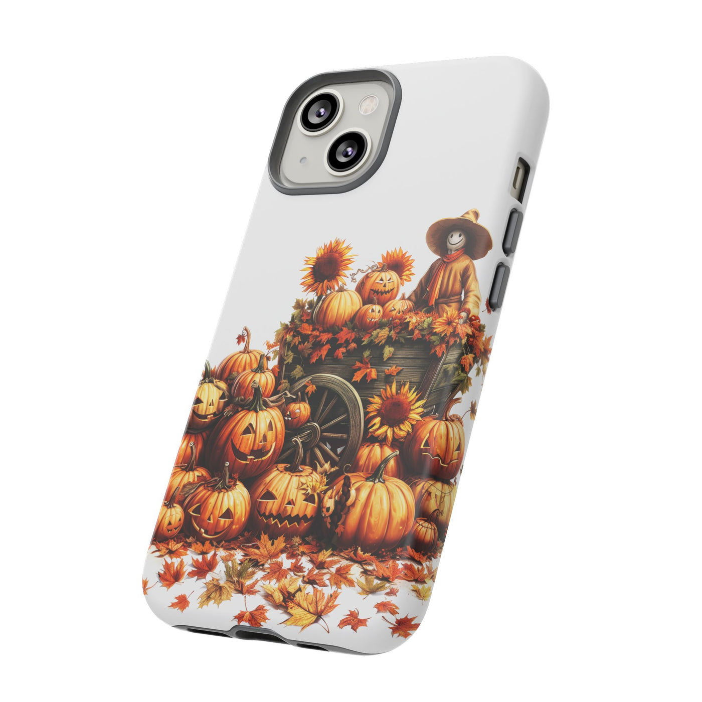 Impact Resistant, Fall Leaves Scarecrow, Cute Phone Cases for Samsung S24, S23, S22, S21, IPhone 15 pro Iphone 14 pro Iphone 13 IPhone 12 Iphone 11