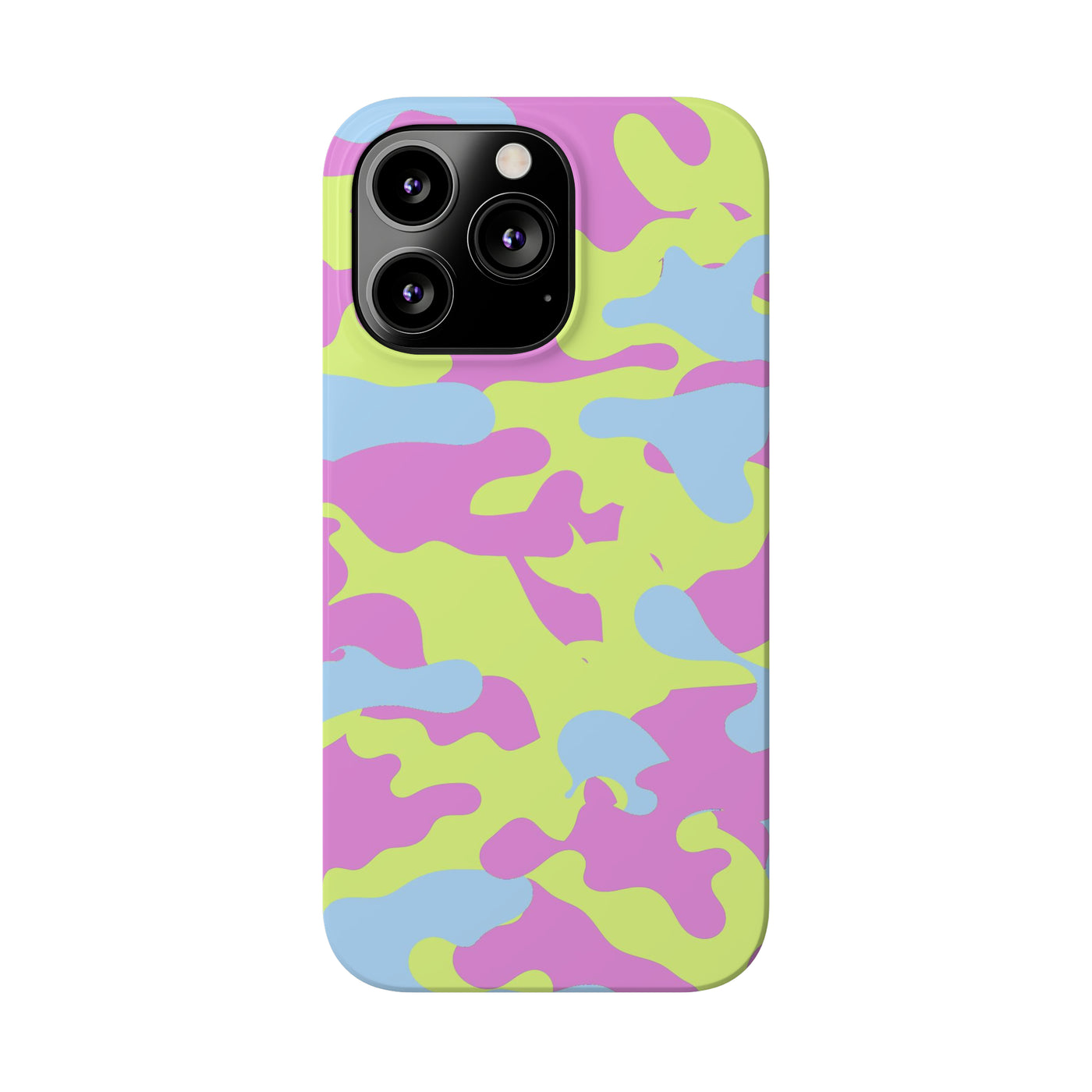 Blue Spring Camouflage Slim Cute Phone Cases for Iphones; | iPhone 15 Case | iPhone 15 Pro Max Case, Iphone 14, Iphone 14 Pro Max, Iphone 13