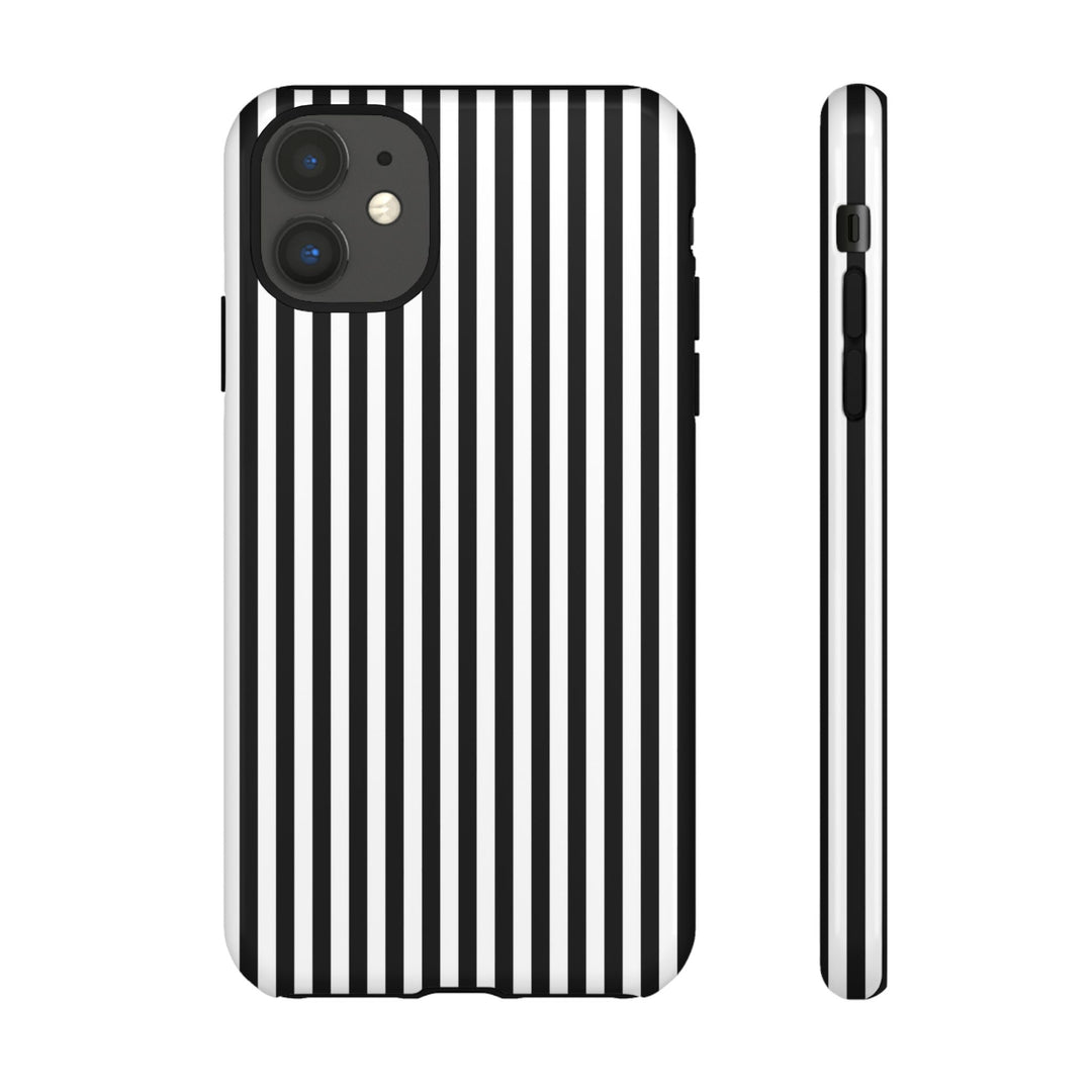Tough Premium Black White Stripes Phone Case Gift for Her - For Apple iPhone 16 Pro Max 16e iPhone 15 Pro iPhone Iphone 14 Plus 13 Pro 12 SE XR - Studio40ParkLane