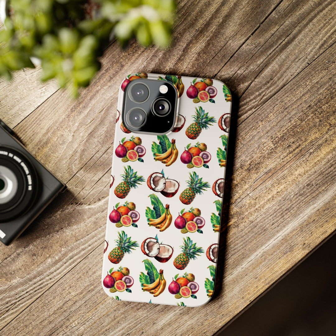 Slim Cute Phone Cases for Iphone - | iPhone 15 Case | iPhone 15 Pro Max Case, Iphone 14 Case, Iphone 14 Pro Max, Iphone 13, Tropical Summer Fruit - Studio40ParkLane