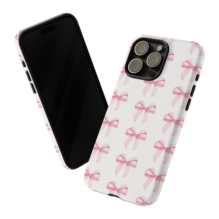 Pink Bows Cute Phone Case, for IPhone 16 Pro Max | Iphone 15, Iphone 14, IPhone 13 Case, 11 8 7, Samsung Galaxy S24, S23, S22, S21, 2 Layer Protection - Studio40ParkLane