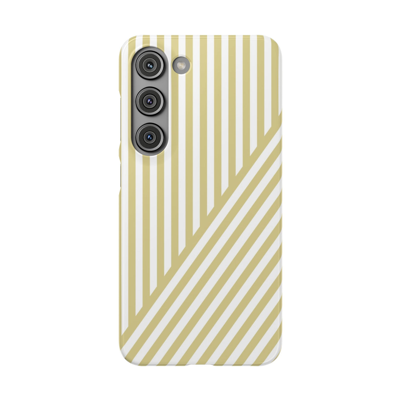 Aesthetic Yellow Beige Stripes Cute Phone Case Sleek Snap - For iPhone 17 Pro Max iPhone 16 Pro iPhone 15 Iphone 14 Plus 13 Pro 12 11 10 Gift