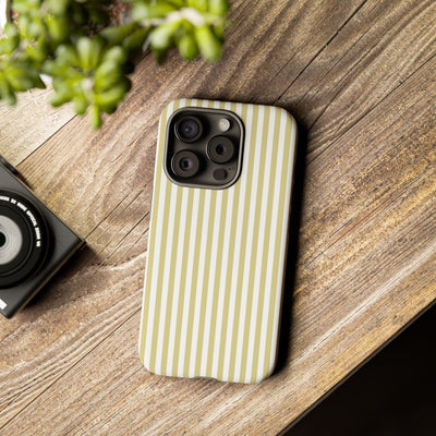 Tough Premium Soft Yellow Stripes Phone Case Gift for Her - For Apple iPhone 16 Pro Max 16e iPhone 15 Pro iPhone Iphone 14 Plus 13 Pro 12 SE XR - Studio40ParkLane