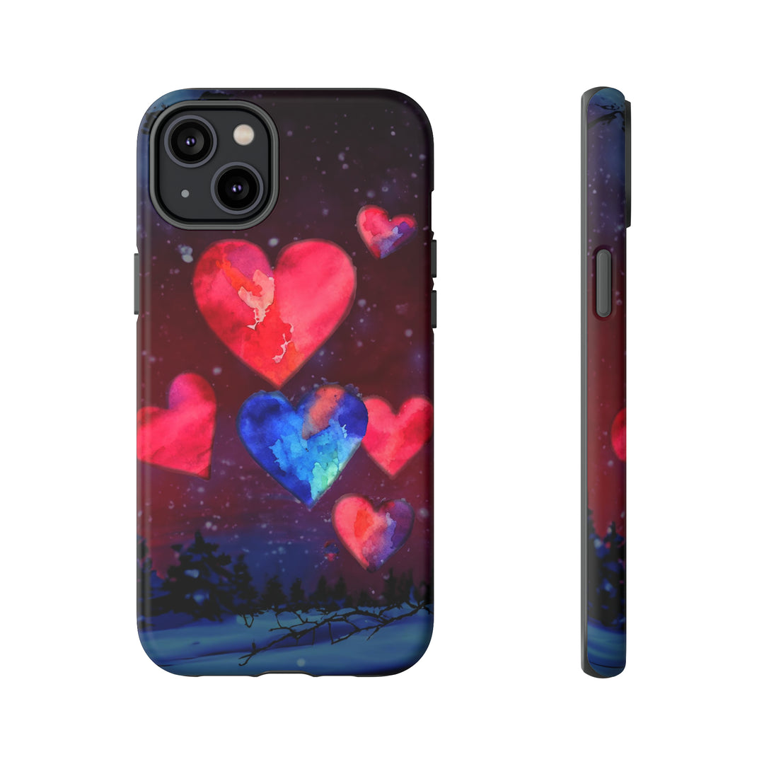 Cute IPhone Case | Rising Heart Love Night, iPhone 15 Case | iPhone 15 Pro Case, Iphone 14 Case, Iphone 14 Pro Max Case, Iphone 13 Case - Studio40ParkLane