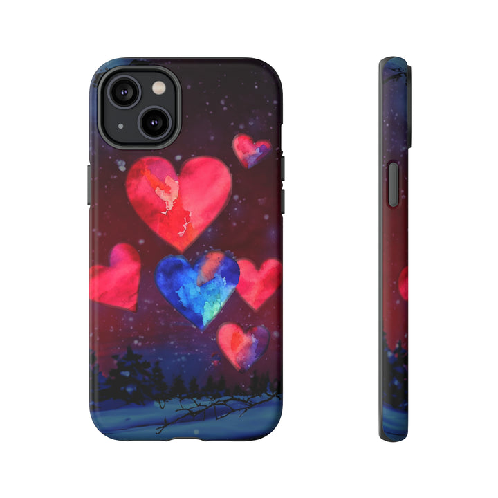Cute IPhone Case | Rising Heart Love Night, iPhone 15 Case | iPhone 15 Pro Case, Iphone 14 Case, Iphone 14 Pro Max Case, Iphone 13 Case - Studio40ParkLane