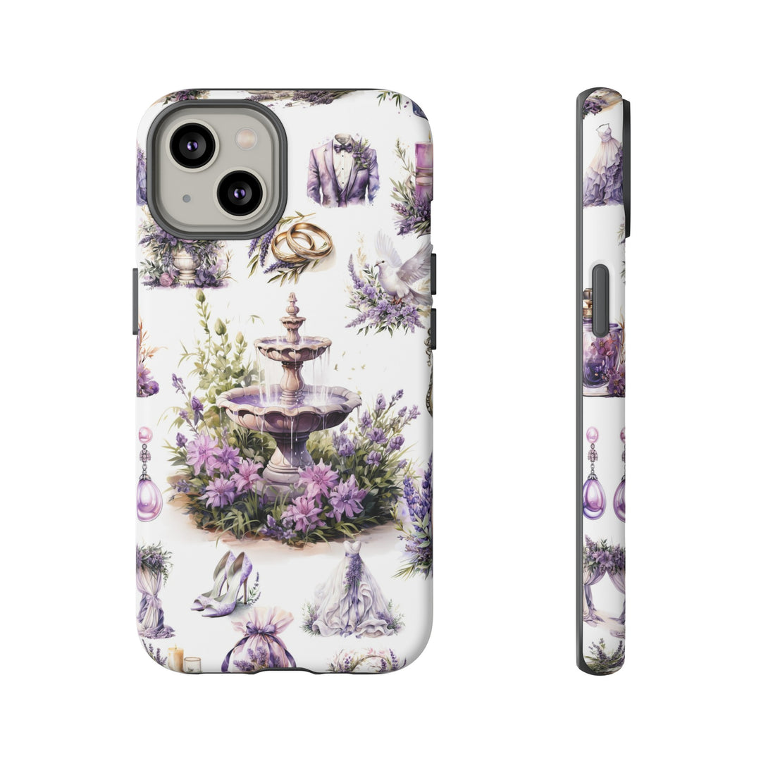 Impact Resistant, Lavender Wedding, Cute Phone Cases for Samsung S24, S23, S22, S21, IPhone 15 pro Iphone 14 pro Iphone 13 IPhone 12 Iphone 11 - Studio40ParkLane