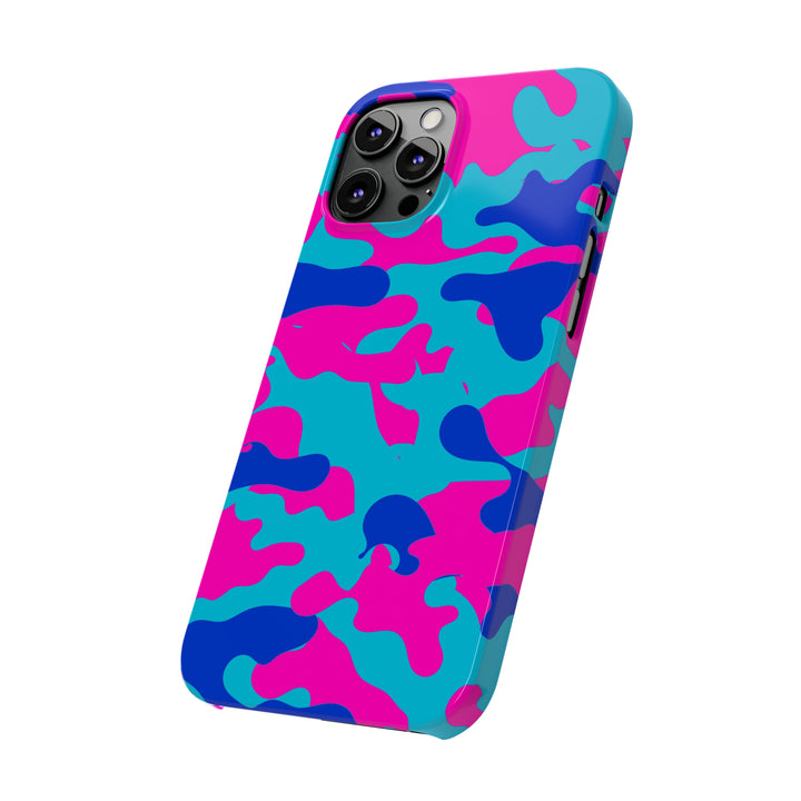 Slim Cute Phone Cases for Iphone - | iPhone 15 Case | iPhone 15 Pro Max Case, Iphone 14 Case, Iphone 14 Pro Max, Iphone 13, Blue Pink Camouflage - Studio40ParkLane