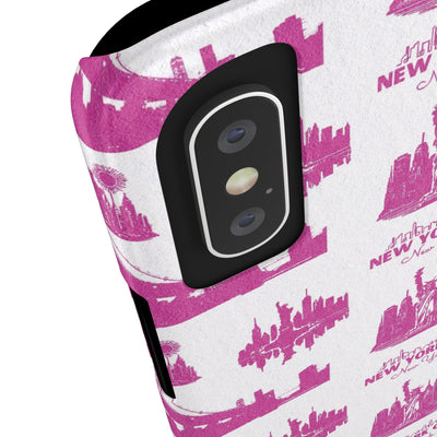 Slim New York Skyline Pink Collage Coquette Gift for Her Cute Phone Cases for Iphone 16 Pro Max | iPhone 15 Case | iPhone 15 Pro Max Case, Iphone 14, Iphone 14 Pro Max, Iphone 13 12 11 8 7