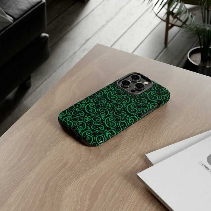 Cute IPhone Case | iPhone 15 Case | iPhone 15 Pro Max Case, Iphone 14 Case, Iphone 14 Pro Max Case IPhone Case for Art Lovers, Paisley Green - Studio40ParkLane