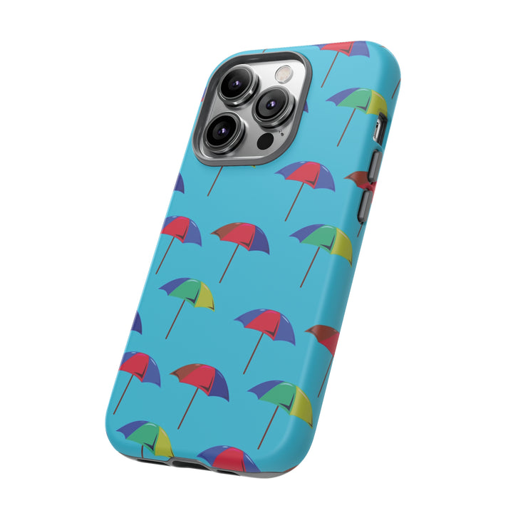 Cute IPhone Case | Colorful Beach Parasols Blue, iPhone 15 Case | iPhone 15 Pro Case, Iphone 14 Case, Iphone 14 Pro Max Case, Protective Iphone Case - Studio40ParkLane