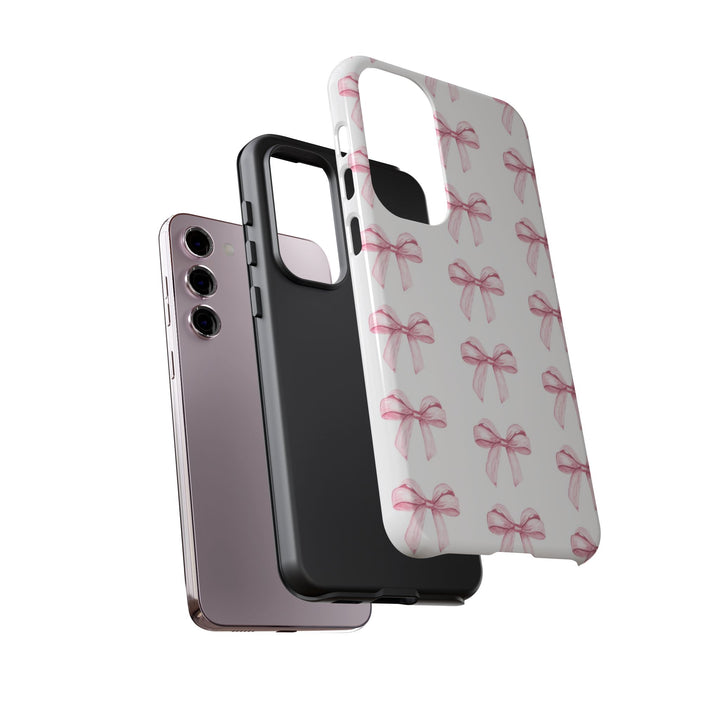 Pink Bows Cute Phone Case, for IPhone 16 Pro Max | Iphone 15, Iphone 14, IPhone 13 Case, 11 8 7, Samsung Galaxy S24, S23, S22, S21, 2 Layer Protection - Studio40ParkLane