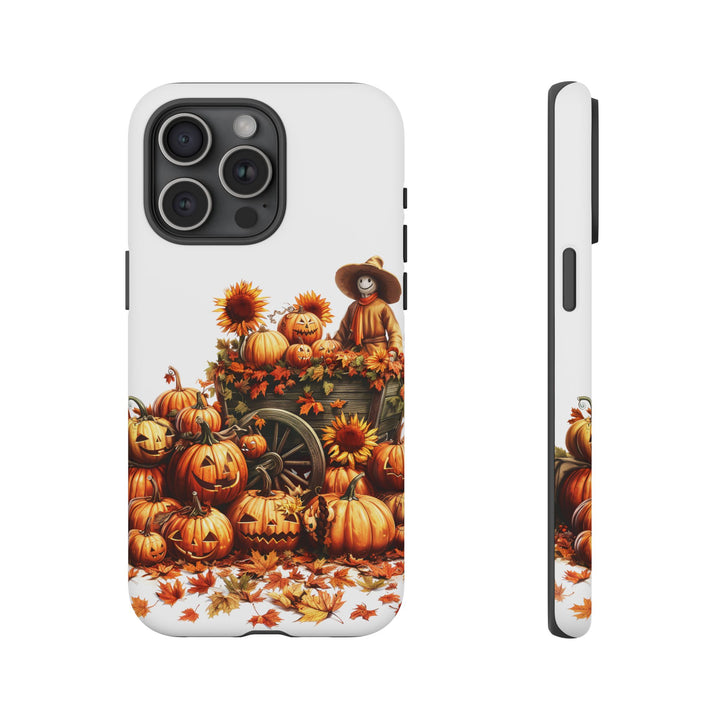 Impact Resistant, Fall Leaves Scarecrow, Cute Phone Cases for Samsung S24, S23, S22, S21, IPhone 15 pro Iphone 14 pro Iphone 13 IPhone 12 Iphone 11 - Studio40ParkLane