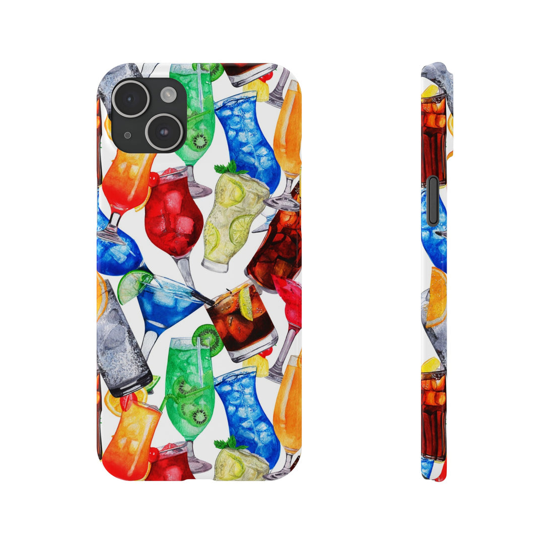 Slim Cute Phone Cases for Iphone - | iPhone 15 Case | iPhone 15 Pro Max Case, Iphone 14 Case, Iphone 14 Pro Max, Iphone 13, Summer Fruit Cocktail - Studio40ParkLane