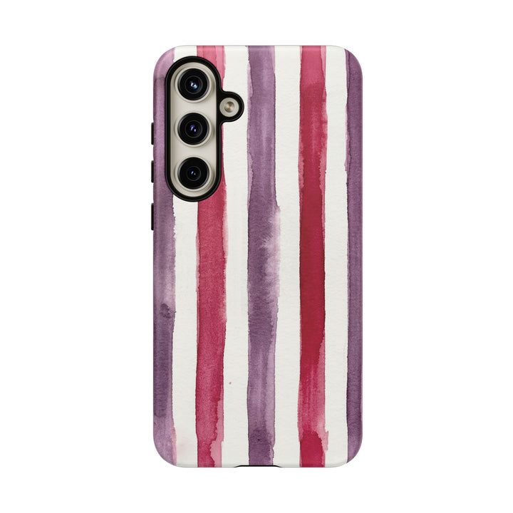 Tough Cute Wine Red Purple Stripes Phone Case, for IPhone 17 Pro Max | Iphone 17 Air, Iphone 16, IPhone 15, 14 13 12, Samsung Galaxy S26, S25, S24, S23 - Studio40ParkLane