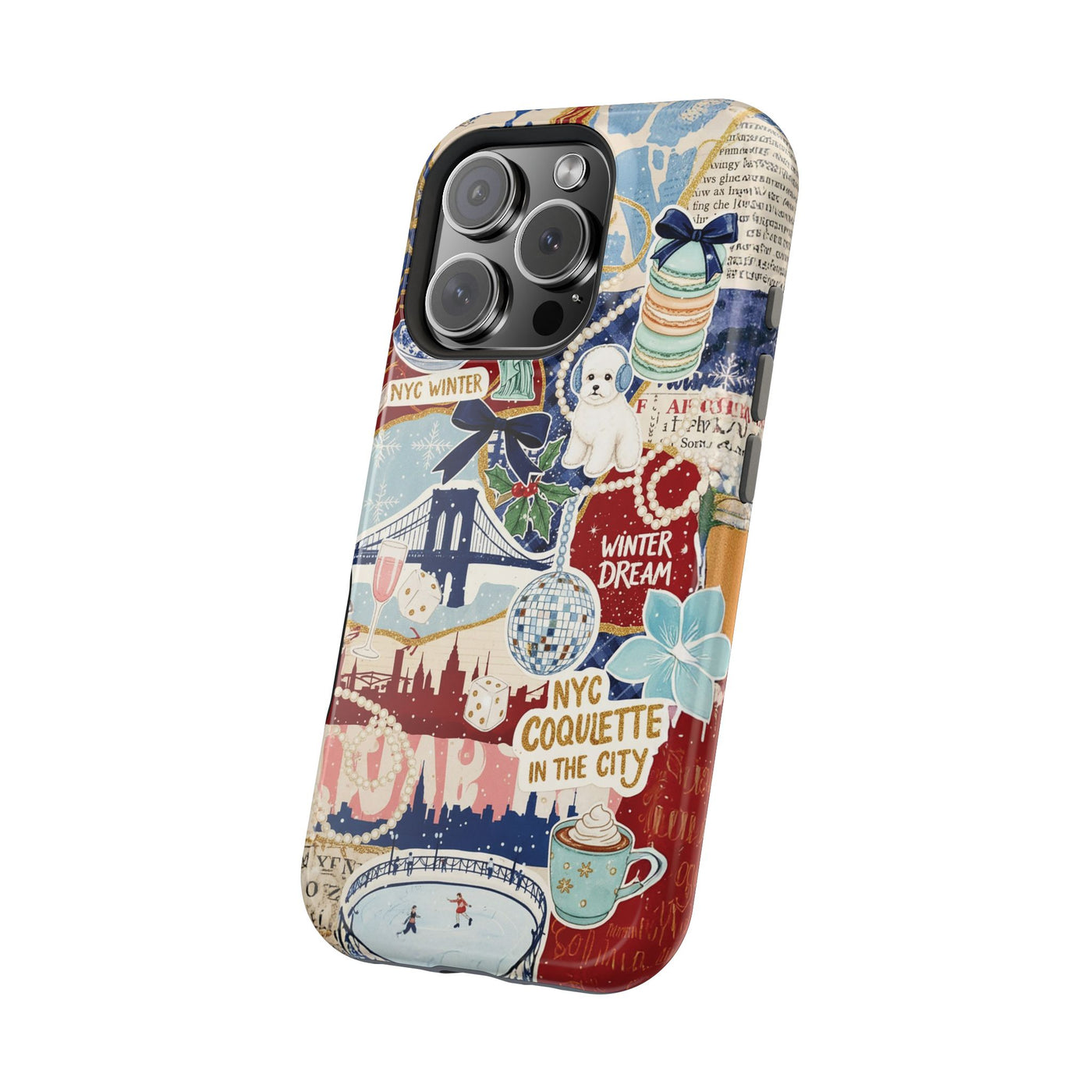 New York Winter Coquette Collage Tough Magsafe Cute Phone Cases for Iphone | iPhone 17 Pro Max Case, Iphone 16, Iphone 15 14 13 12 11 10 9