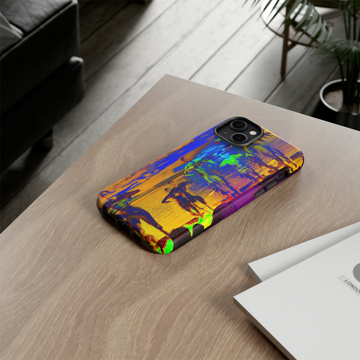 Cute IPhone Case | iPhone 15 Case | iPhone 15 Pro Max Case, Iphone 14 Case, Iphone 14 Pro Max Case IPhone Case for Art Lovers, Sunset Dance Blue Yellow - Studio40ParkLane