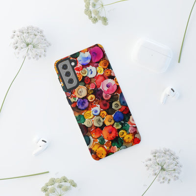 Impact Resistant, Fall Colors Buttons, Cute Phone Cases for Samsung S24, S23, S22, S21, IPhone 15 pro Iphone 14 pro Iphone 13 IPhone 12 Iphone 11