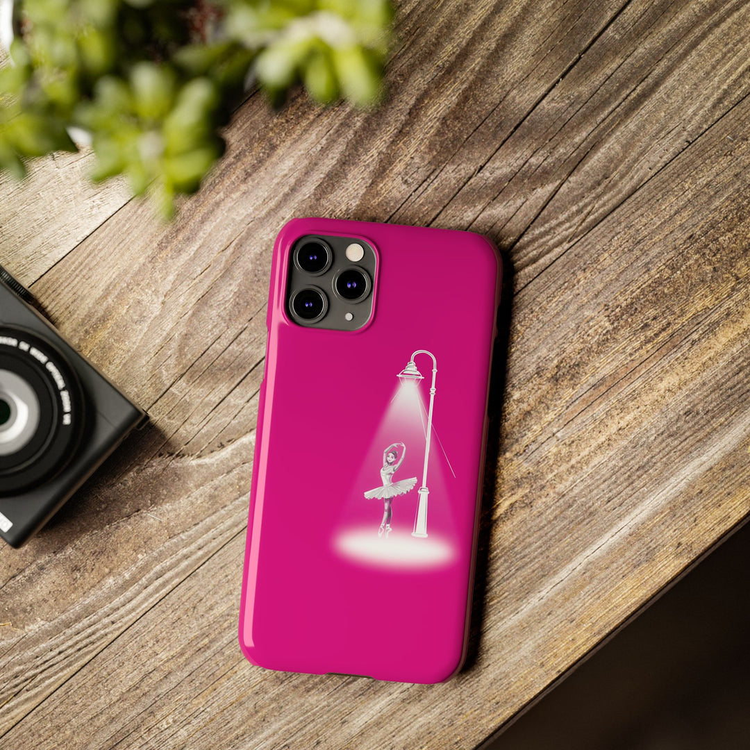 Slim Pink Ballet Dancer Spotlight Gift for Her Cute Phone Cases for Iphone 16 Pro Max | iPhone 15 Case | iPhone 15 Pro Max Case, Iphone 14, 13, 12, 11, 10, 8, 7 - Studio40ParkLane