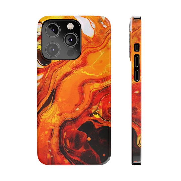 Slim Cute Phone Cases for Iphone - | iPhone 15 Case | iPhone 15 Pro Max Case, Iphone 14 Case, Iphone 14 Pro Max, Iphone 13, Marble Orange Yellow - Studio40ParkLane