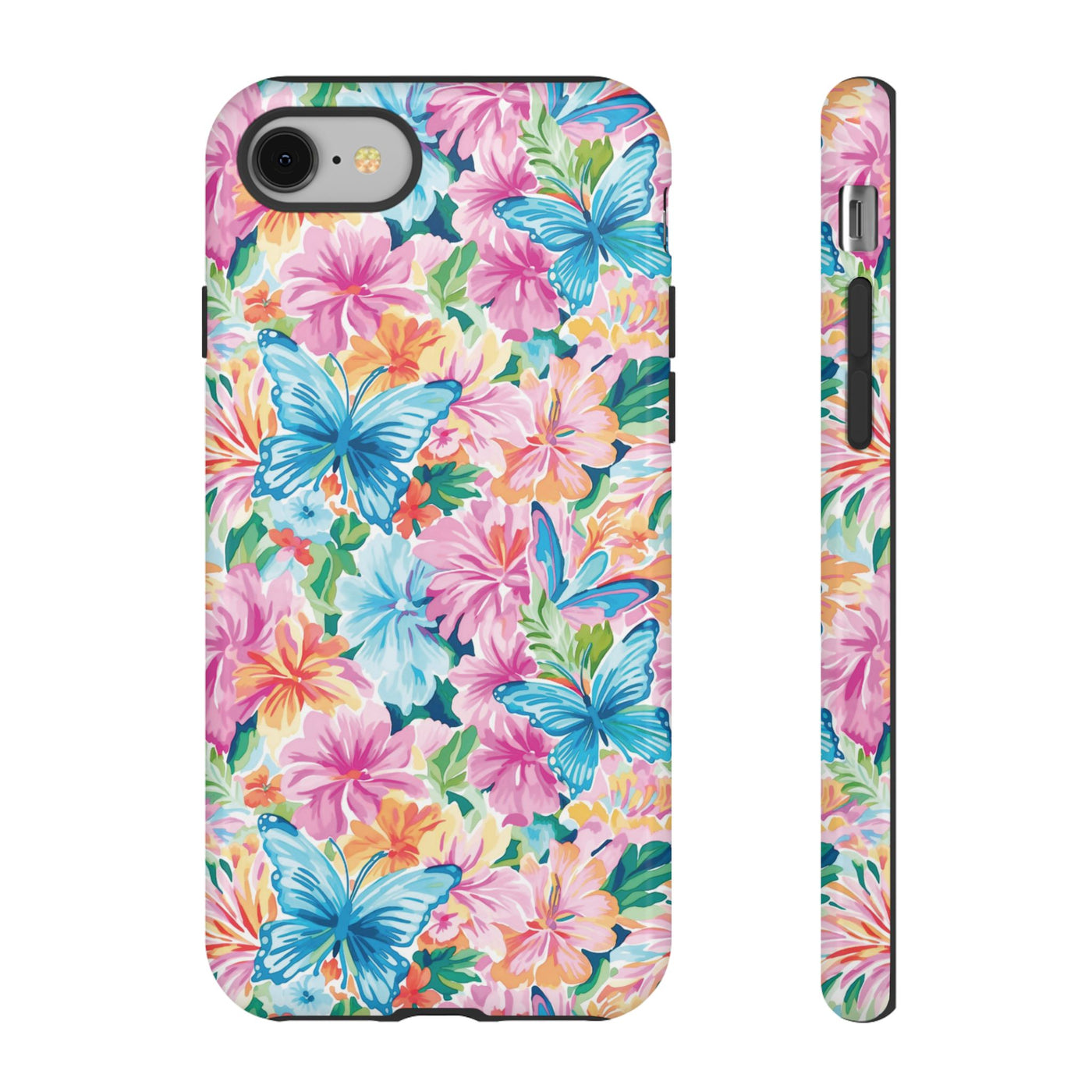 Premium Tough Butterflies Flowers Cute Phone Cases for Samsung S24, S23, S22, S21, S20, Plus and Ultra, Iphone 16 Pro Max,15, 14, 13, 12, 11, 10
