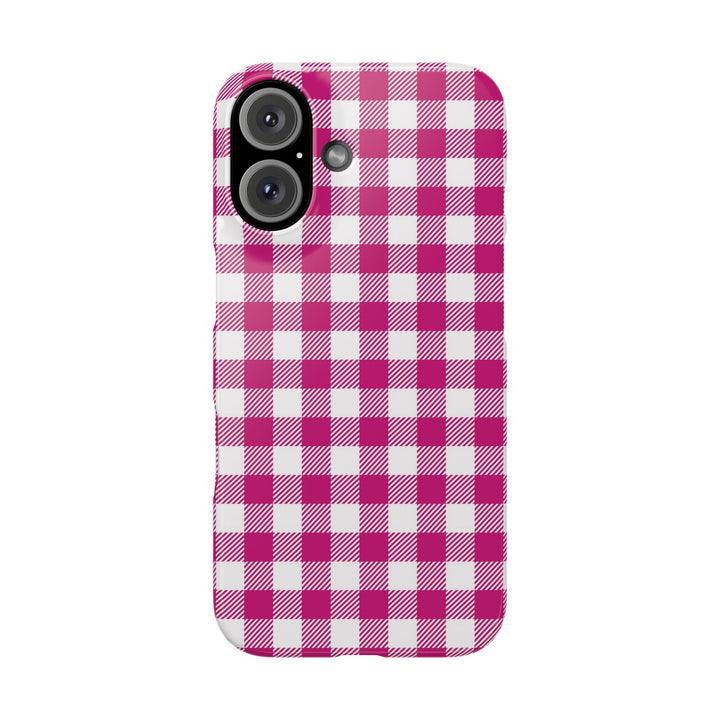 Slim Pink Gingham Gift for Her Cute Phone Cases for Iphone 16 Pro Max | iPhone 15 Case | iPhone 15 Pro Max Case, Iphone 14, 13, 12, 11, 10, 8, 7 - Studio40ParkLane
