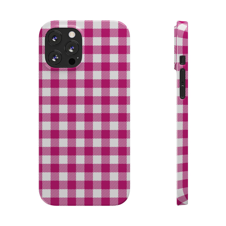 Slim Pink Gingham Gift for Her Cute Phone Cases for Iphone 16 Pro Max | iPhone 15 Case | iPhone 15 Pro Max Case, Iphone 14, 13, 12, 11, 10, 8, 7 - Studio40ParkLane
