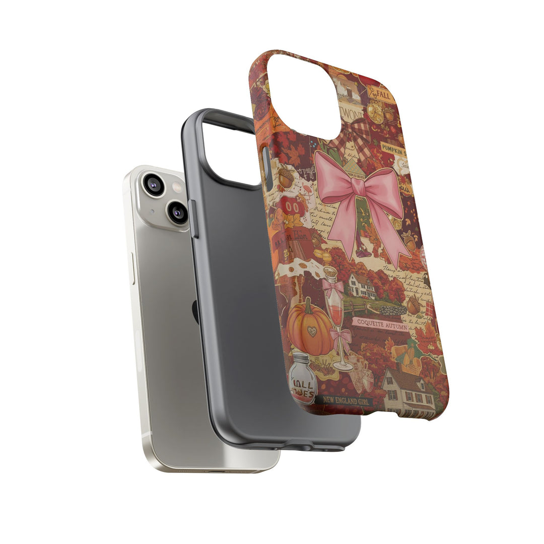 New England Fall Coquette Collage Tough Premium Phone Case - For iPhone 16 Pro Max iPhone 15 Pro iPhone Iphone 14 Plus 13 Pro 12 11 10 XR XS