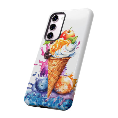 Impact Resistant, Summer Ice Cream Cone, Cute Phone Cases for Samsung S24, S23, S22, S21, IPhone 15 pro Iphone 14 pro Iphone 13 IPhone 12 Iphone 11