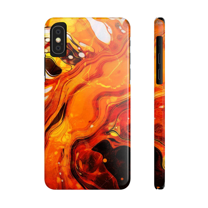 Slim Cute Phone Cases for Iphone - | iPhone 15 Case | iPhone 15 Pro Max Case, Iphone 14 Case, Iphone 14 Pro Max, Iphone 13, Marble Orange Yellow - Studio40ParkLane
