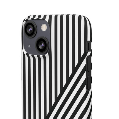 Aesthetic Black White Stripes Cute Phone Case Sleek Snap - For iPhone 17 Pro Max iPhone 16 Pro iPhone 15 Iphone 14 Plus 13 Pro 12 11 10 Gift - Studio40ParkLane