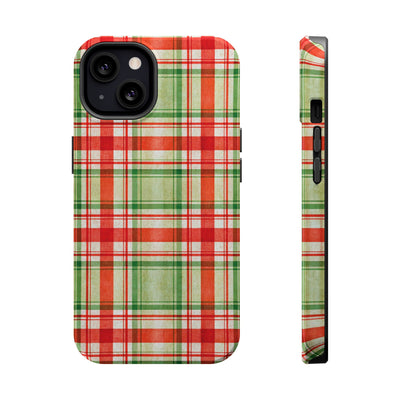 Aesthetic Tough Magsafe Red Green Checkered Phone Case - For iPhone 17 Pro Max iPhone 16 Pro iPhone 15 Iphone 14 Plus 13 Pro 12 11 10 - Studio40ParkLane