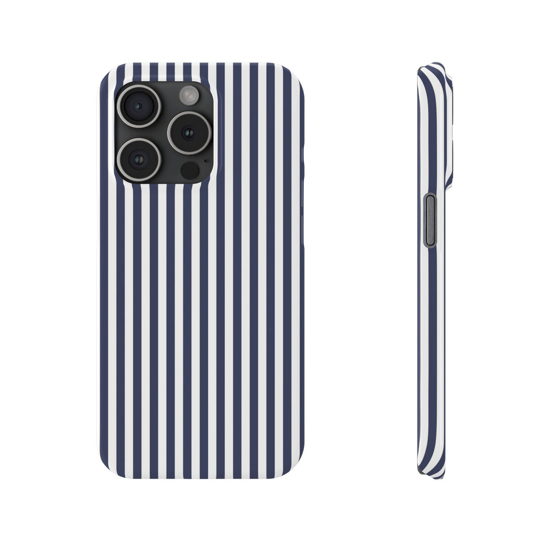 Slim Navy Blue Striped Cute Phone Case for Iphone 16 - | iPhone 15 Pro Max Case | iPhone 14 Case Iphone 13 12 11 10 9 8 7 XS X Gift for Her - Studio40ParkLane